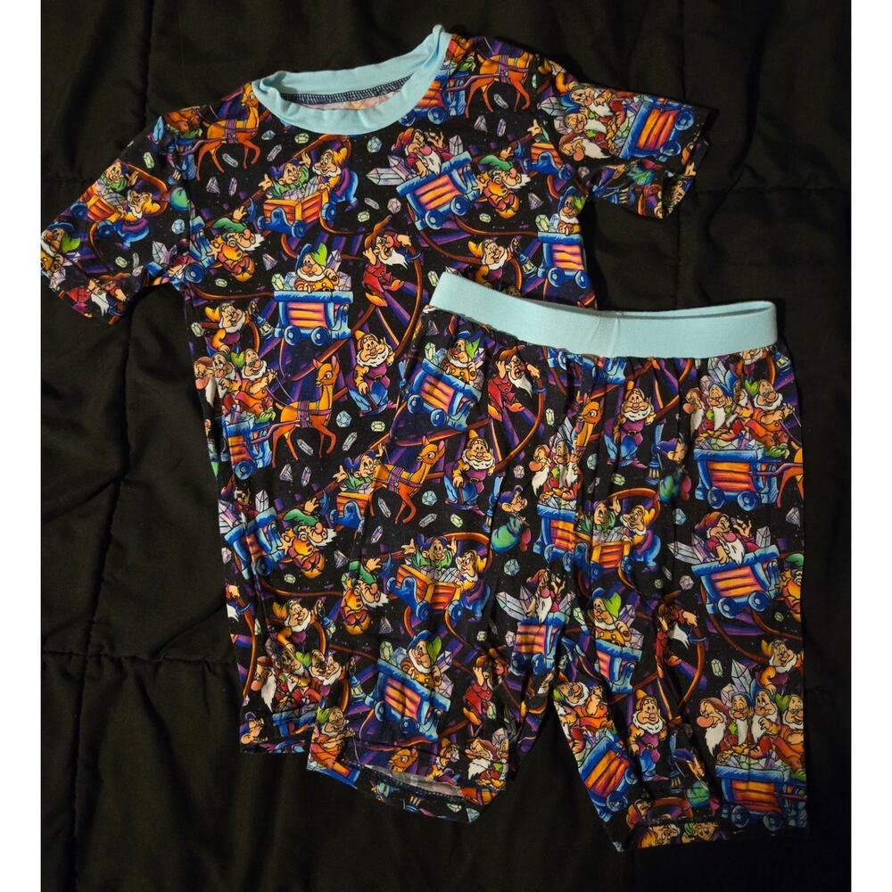 Boutique 3T Bamboo Dwarfs Mine Train Short Sleeve Shorts Pj Pajamas Set